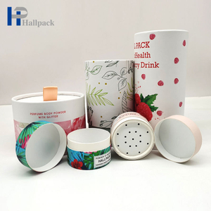 Customized New Design Paper Tube With Sifter Compact Powder Case Packaging
