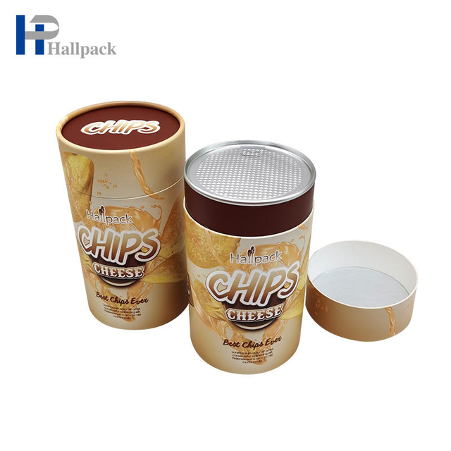 Easy Peel Open Lid Black Kraft Paper Tube Round Food Grade Package Paper Tube