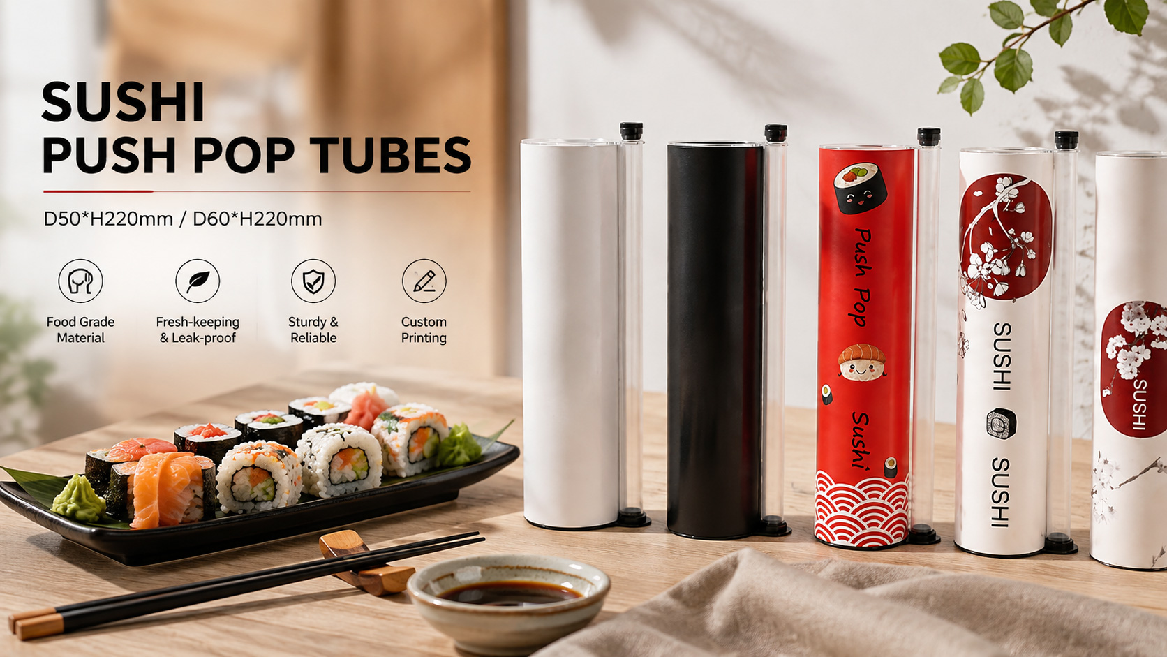 sushi push-pop paper container