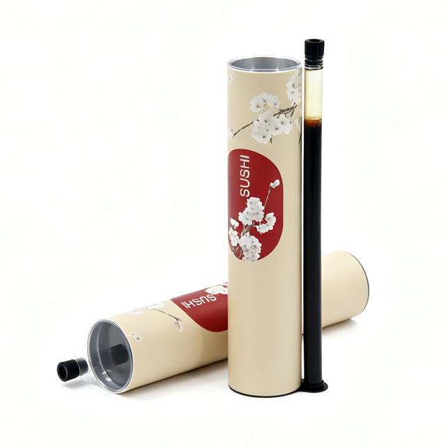 Recyclable Round Cylinder Box Custom Size Food Grade Take Away Box Packaging Sushi Push Pop Tube