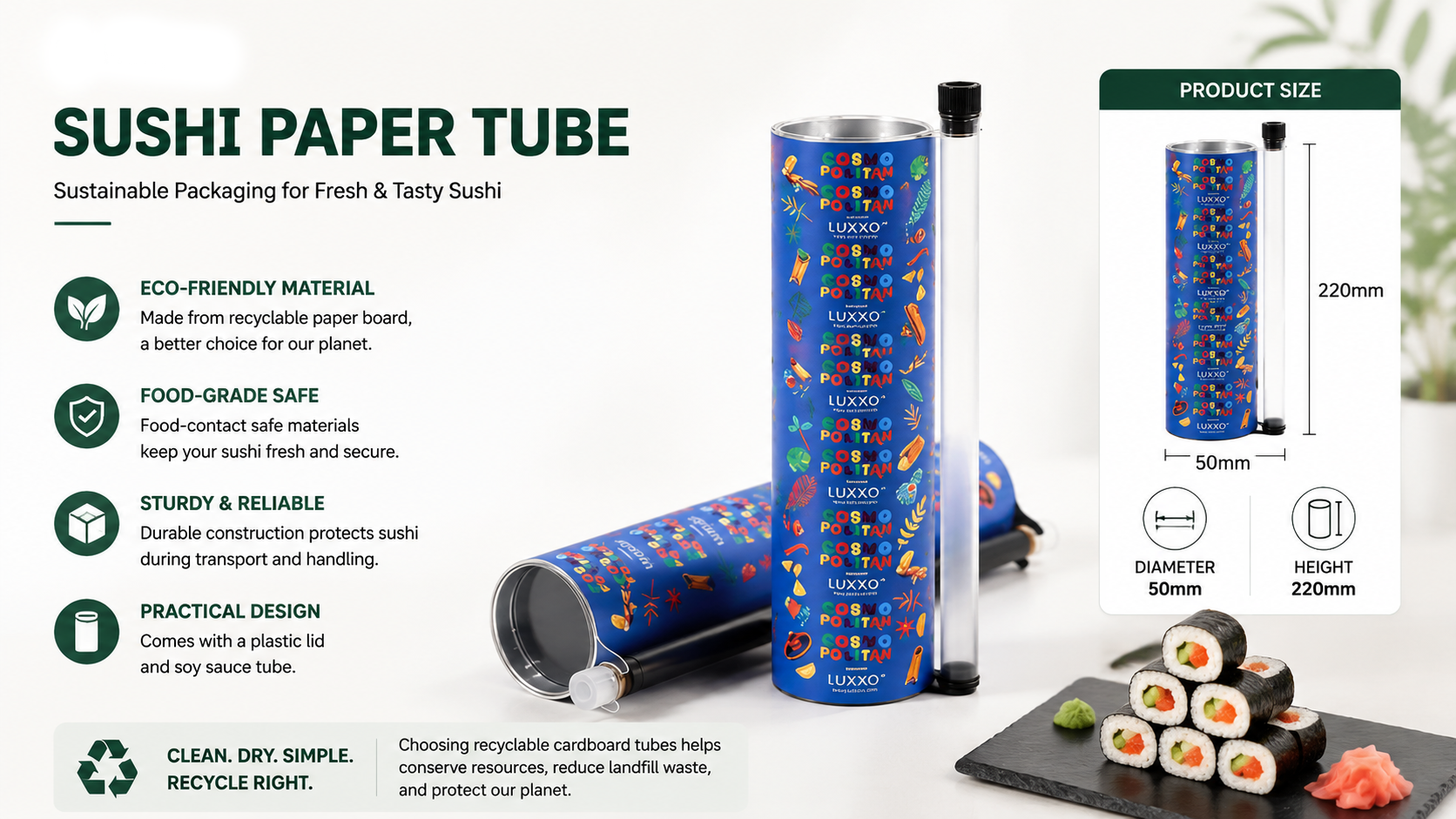 push pop sushi tube