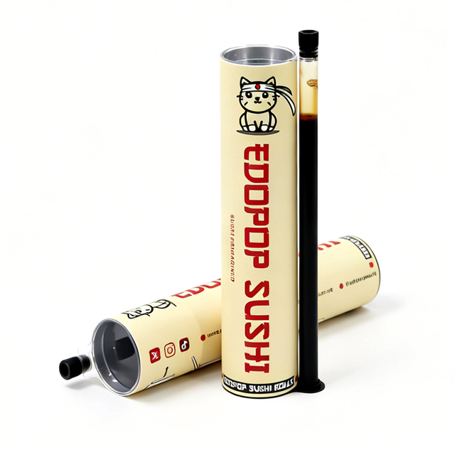 Biodegradable Round Cylinder Box Custom Size Food Grade Sushi Push Pop Packaging